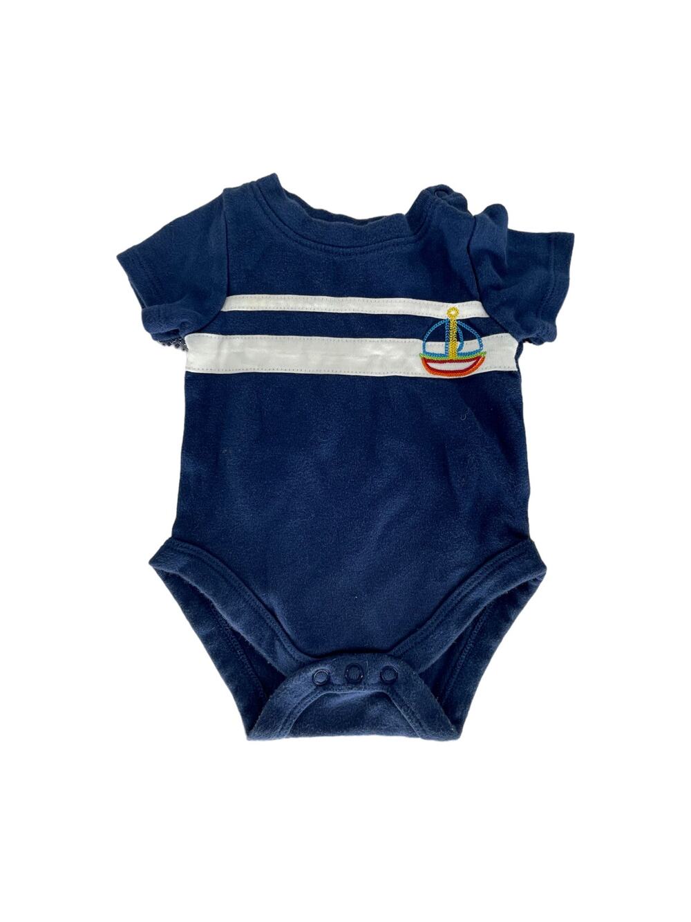 Garanimals Baby Boys Blue Striped Short Sleeve One Piece Size Newborn